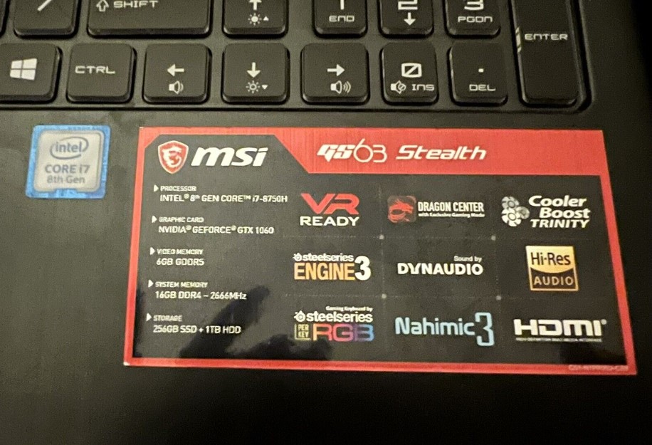 MSI GS63 Stealth-010 specs